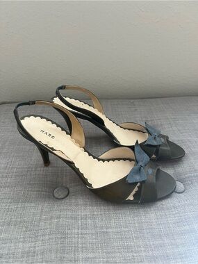 Vintage Marc Jacobs Black Slingback Bow Heels